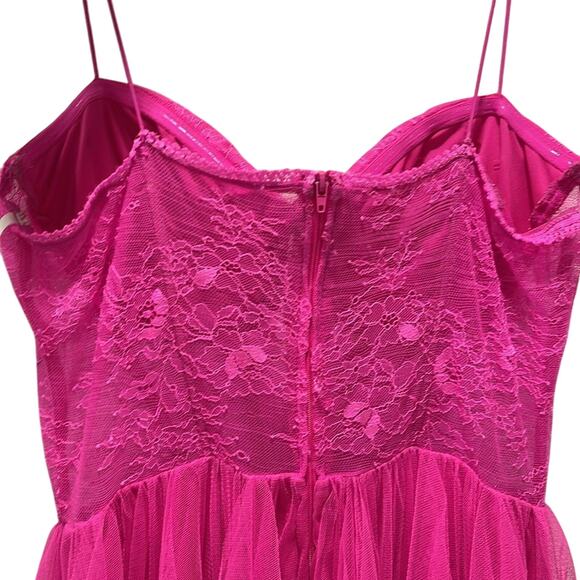 B. Darlin Sweetheart Neck Corset Ruffle Front Slit Long Dress 11/12 - Picture 6 of 6